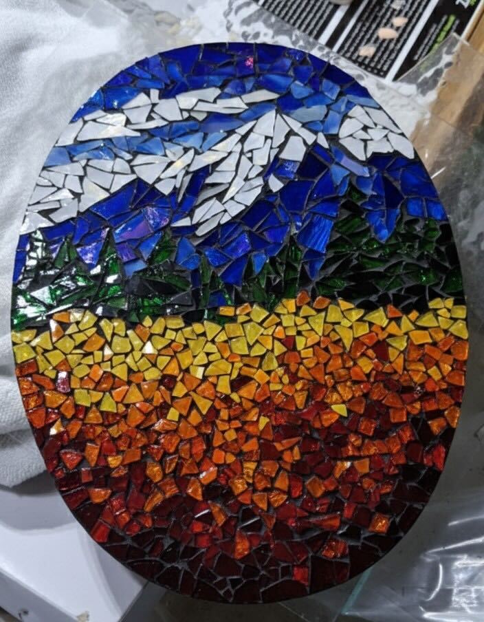 Colorado mountain oval mosaic